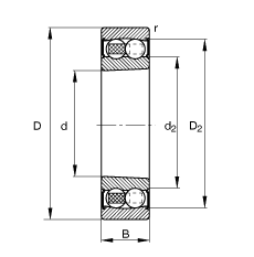 {(dio)S 2207-K-2RS-TVH-C3, (j) DIN 630 (bio)(zhn)Ҫߴ, FF 1:12ɂ(c)ܷ