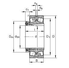 {(dio)ĝLS 230/670-B-K-MB + H30/670, (j) DIN 635-2 ˜ʵҪߴ, F׺;o